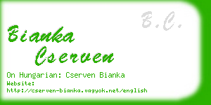 bianka cserven business card